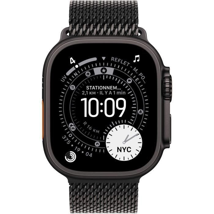 Apple Watch Ultra 3 GPS + Cellular MF1T4QFA - 49mm Caja de titanio negro - Correa Milanese Loop de titanio negro Grande 1