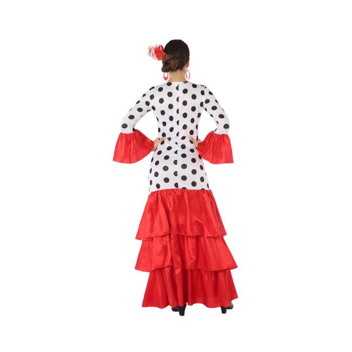 Disfraz Flamenca Sevillana Blanco Rojo Mujer Adulto XXL 2 Disfraz Flamenca Sevillana Blanco Rojo Mujer Adulto XXL 2