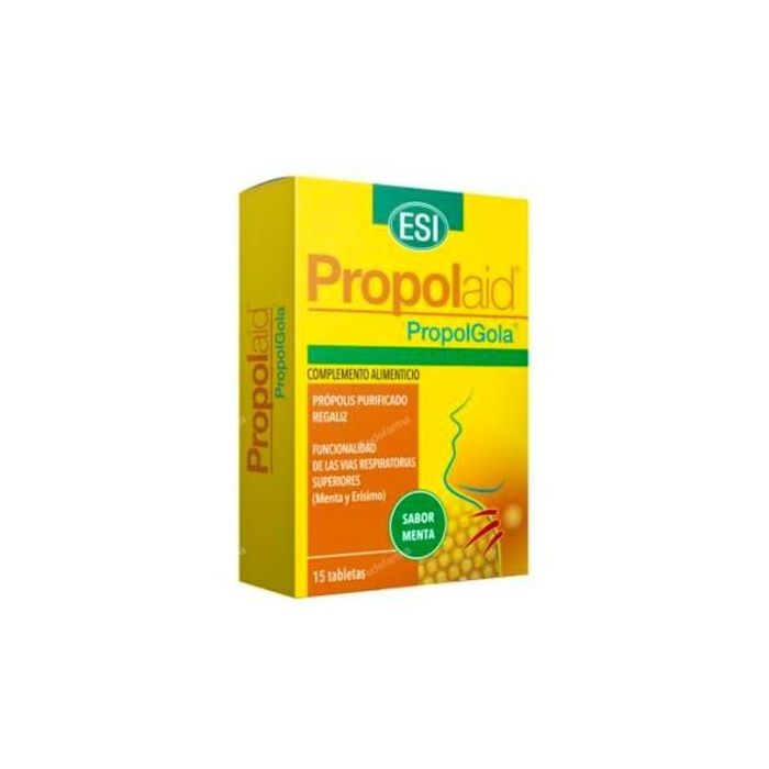 TREPATDIET-ESI Propolaid Propolgola Menta 15 Comprimidos para Garganta con Própolis, Regaliz y Erísimo