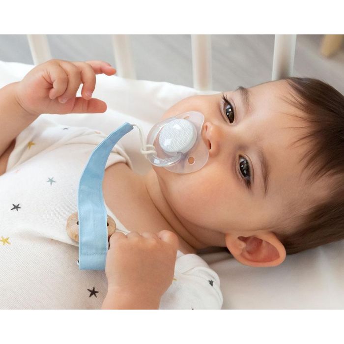 KioKids Set 2 Chupetes Ortodónticos Elefante Gris + 6 Meses Silicona Alta Calidad