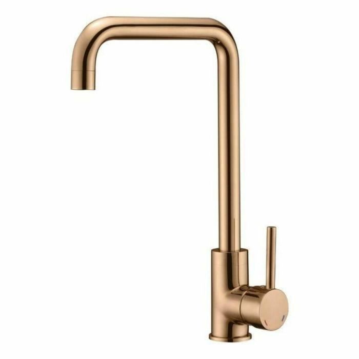 ROUSSEAU Grifo Mezclador de Cocina Kiloo, Moderno, Oro Rosa, Sin Ducha de Mano, Cartucho Cerámico, Ahorro de Agua