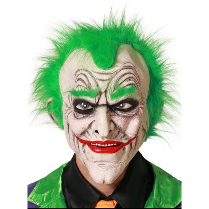 Mascara Halloween Latex Payaso Loco Verde