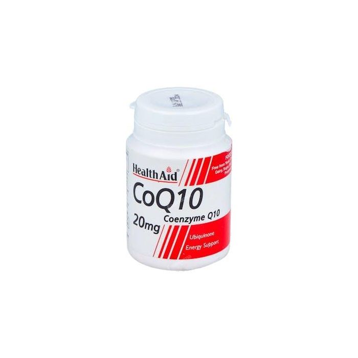 Health Aid CoQ10 20 mg. Liberación Prolongada, 30 comprimidos - Ayuda energía celular y antioxidante