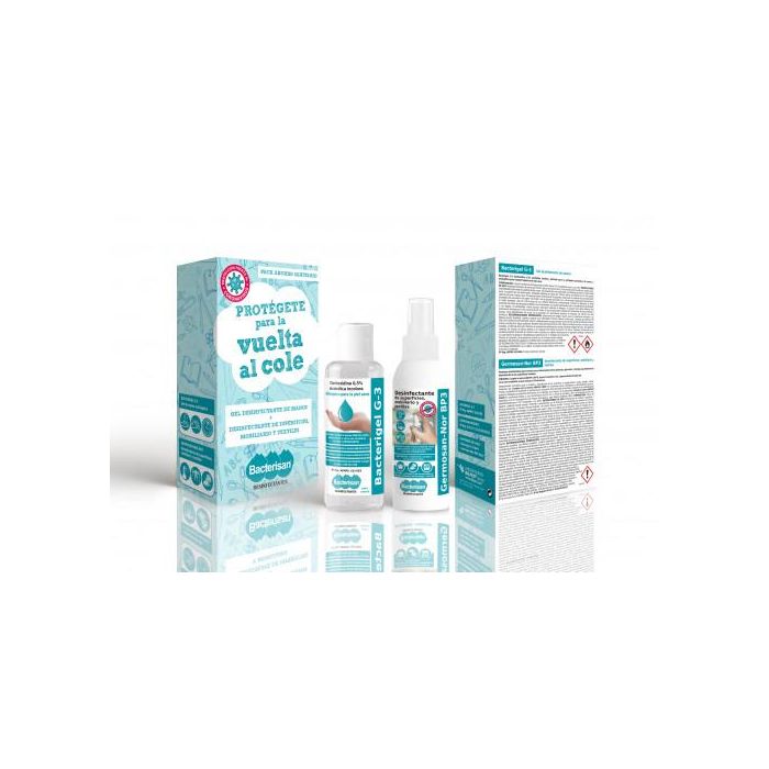 Bacterisan Pack Gel Desinfectante 60ml + Limpiador Superficies 60ml Certificado UNE-EN 14476
