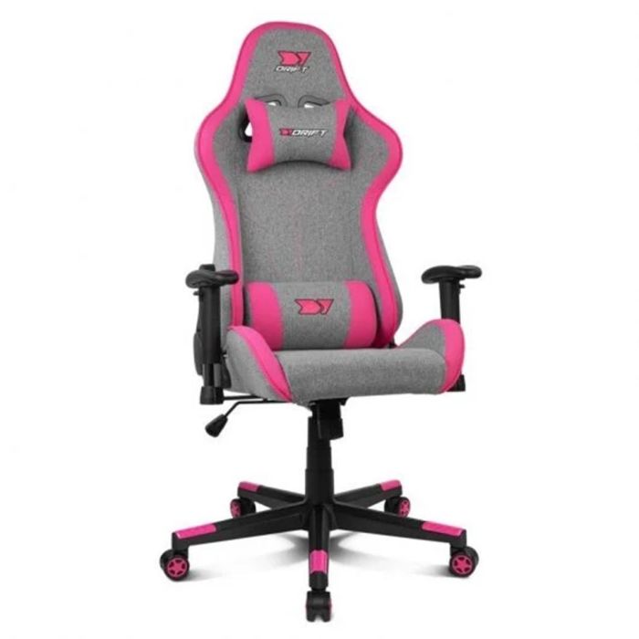 Drift Silla Gaming DR90 PRO, Silla de Escritorio, Reposabrazos 2D, Cojines Lumbar y Cervical, Regulable en Altura, Reclinable, Gris/Rosa 6 Drift Silla Gaming DR90 PRO, Silla de Escritorio, Reposabrazos 2D, Cojines Lumbar y Cervical, Regulable en Altura, Reclinable, Gris/Rosa 6