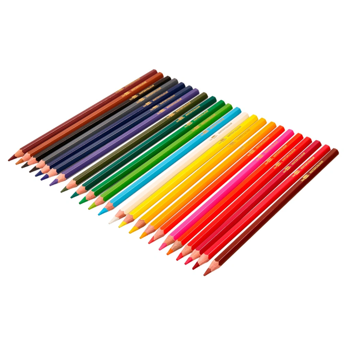Liderpapel Lápices de Colores Acuarelables Caja 24 Unidades Colores Surtidos 6