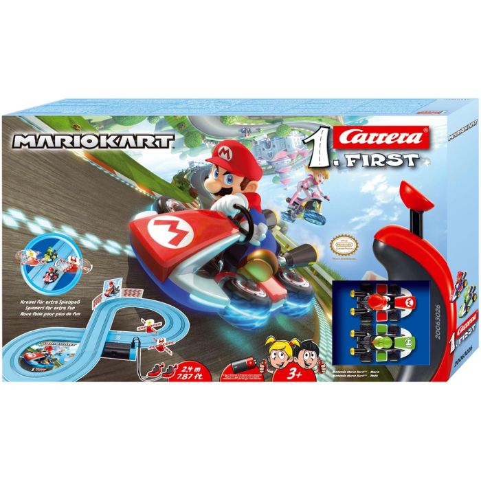 Carrera Pista de Carreras Nintendo Mario Kart, incluye 2 coches Mario y Yoshi, 2.4 metros, 2 jugadores +3 años 0 Carrera Pista de Carreras Nintendo Mario Kart, incluye 2 coches Mario y Yoshi, 2.4 metros, 2 jugadores +3 años 0