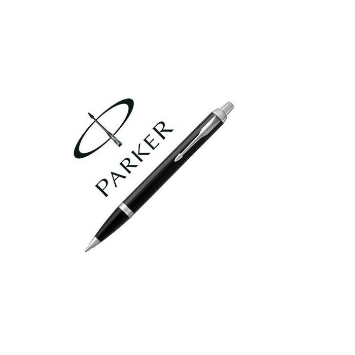 Parker Bolígrafo Im Black Chrome Trim Ballpoint Punta Media Tinta Azul