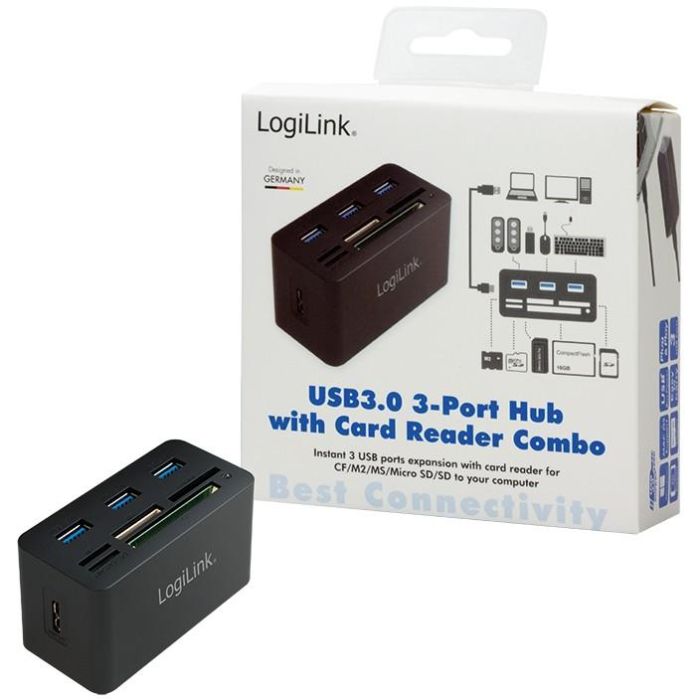 LogiLink CR0042 USB 3.0 HUB 3-Port 3x USB 3.0| All-in-One Kartenleser 5