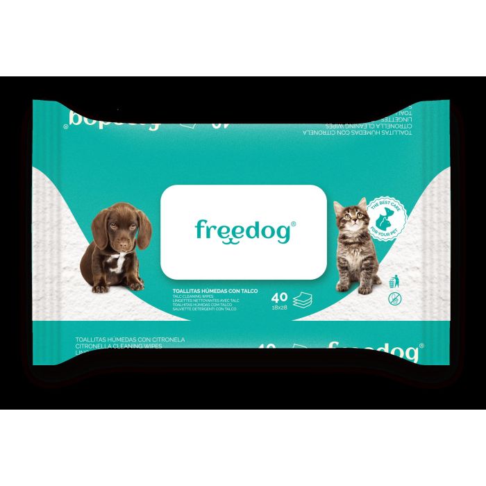 Freedog Toallitas Humedas Talco Grande 40Ud 28x18 cm