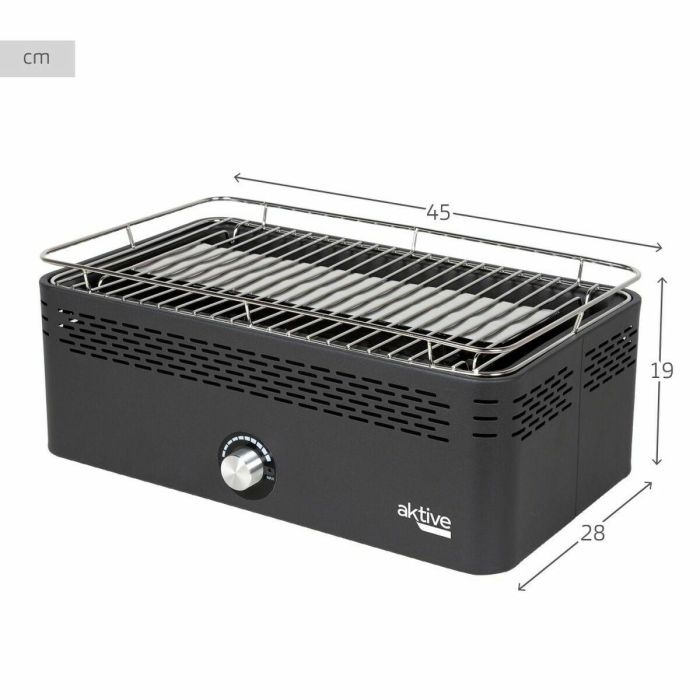 Barbacoa de Carbón sin Humo Portátil Aktive Acero Inoxidable Hierro 45 x 19 x 28 cm 3 Barbacoa de Carbón sin Humo Portátil Aktive Acero Inoxidable Hierro 45 x 19 x 28 cm 3