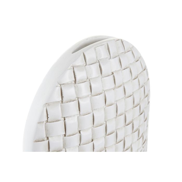 DKD Home Decor Jarrón Moderno de Resina Blanco, 28 cm Alto x 18 cm Ancho x 6 cm Profundo 1
