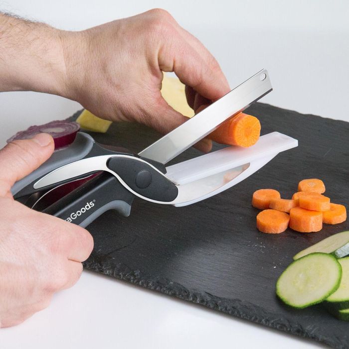 Cuchillo-Tijera con Mini Tabla de Cortar Integrada Scible InnovaGoods Cuchillo-Tijera con Mini Tabla de Cortar Integrada Scible InnovaGoods