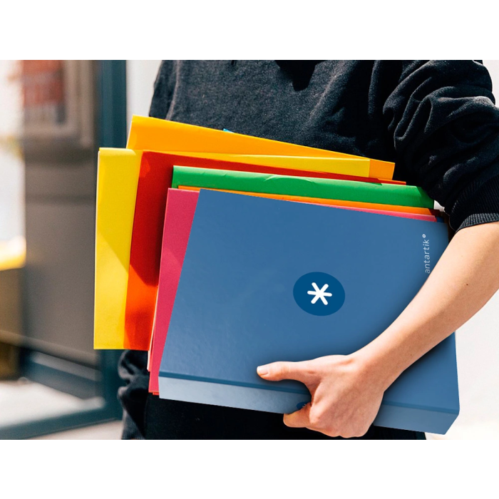 Antartik Carpeta 4 Anillas 40mm Mixtas A4 Forrada Color Azul Marino 6