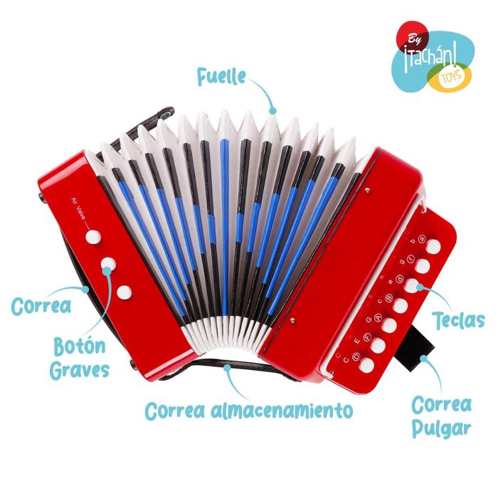 Tachan Acordeón Conservatorio Juguete Educativo Musical para Niños con Sistema de Colores +3 Años 6 Tachan Acordeón Conservatorio Juguete Educativo Musical para Niños con Sistema de Colores +3 Años 6