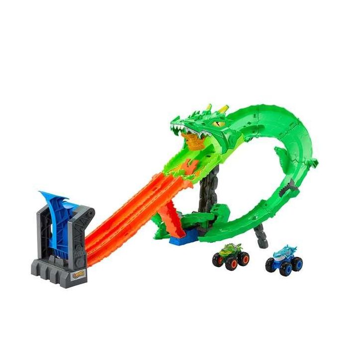 Pista hot wheels monster trucks sharks vs dinos dragon destruction. incluye 2 coches. 53,34x60x35,56 cm 2 Pista hot wheels monster trucks sharks vs dinos dragon destruction. incluye 2 coches. 53,34x60x35,56 cm 2