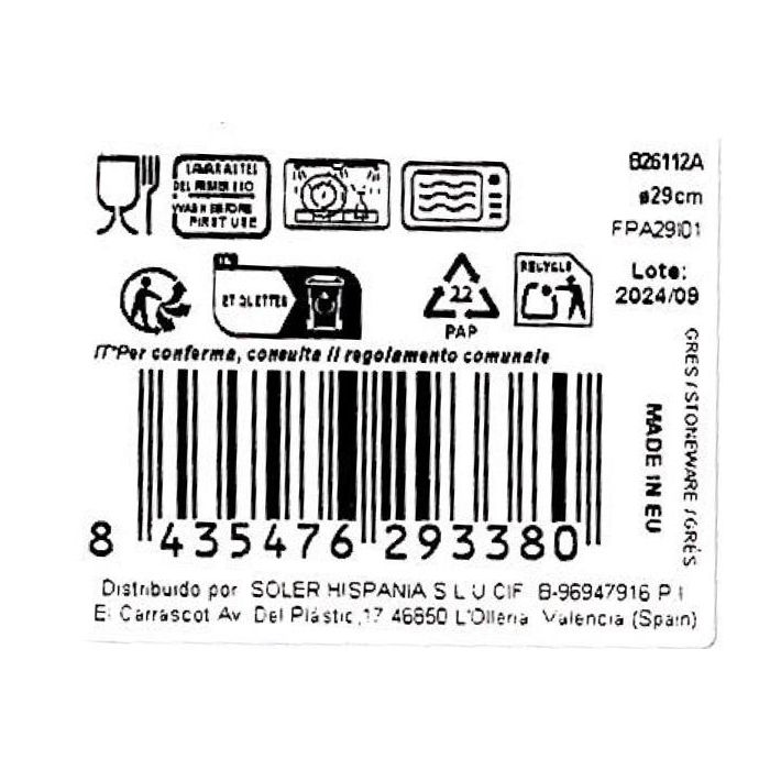Plato Pasta Irys 29 cm - Inde (6 Unidades) 2 Plato Pasta Irys 29 cm - Inde (6 Unidades) 2