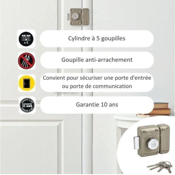 Yale YV25BT-45 - Cilindro de Cerradura para Puerta con Protección Antidesgarro - 4 Llaves - Beige 2