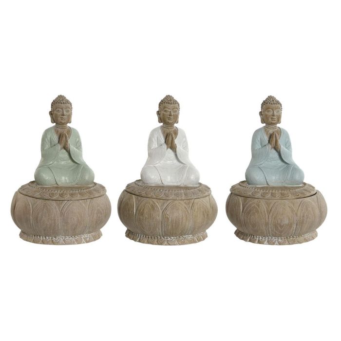 Figura Decorativa Home ESPRIT Blanco Verde Turquesa Oriental 11 x 11 x 15 cm (3 Unidades) 0 Figura Decorativa Home ESPRIT Blanco Verde Turquesa Oriental 11 x 11 x 15 cm (3 Unidades) 0
