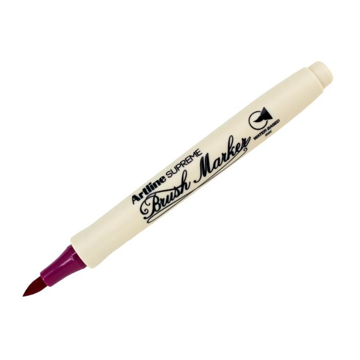 Rotulador Artline Supreme Brush Epfs Pintura Base De Agua Punta Tipo Pincel Trazo Fino Magenta 12 unidades 2