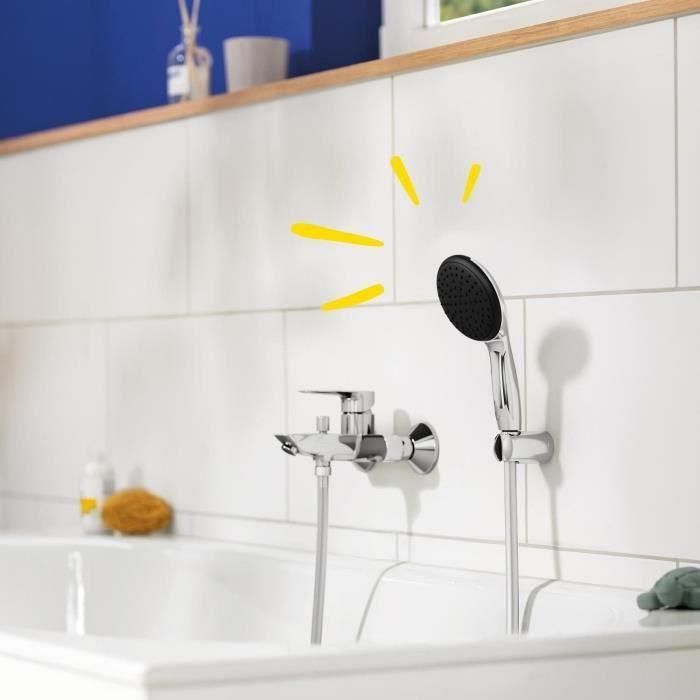 Set de ducha con rociador lluvia de 1 chorro, soporte y flexo de 1,75m - GROHE Vitalio Start 110 27944001 - Ahorro de agua 1 Set de ducha con rociador lluvia de 1 chorro, soporte y flexo de 1,75m - GROHE Vitalio Start 110 27944001 - Ahorro de agua 1