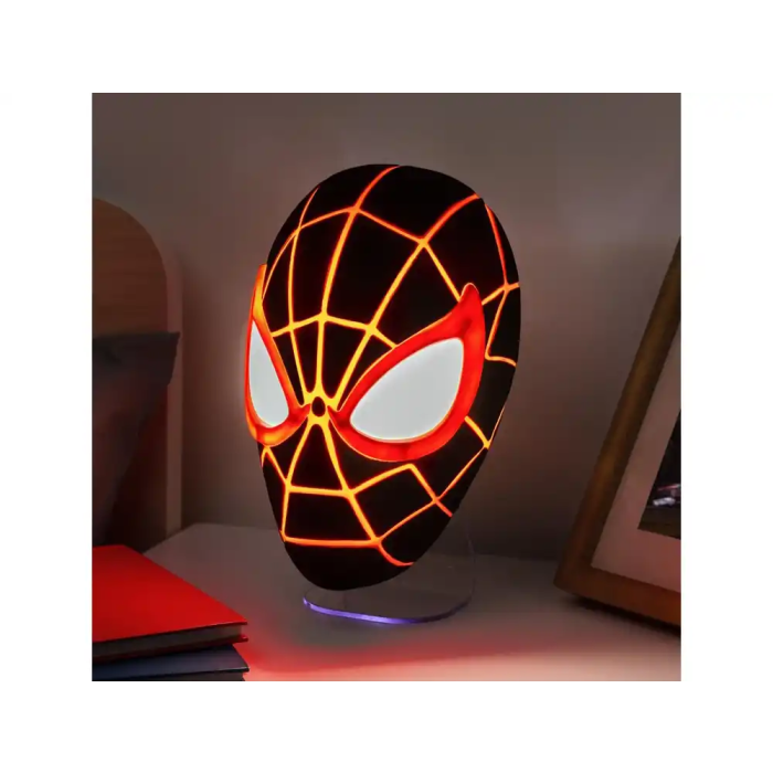 Wondee Lampara Mascara Miles Morales Spider-Man, Luz Decorativa LED 5W, 180 Lumenes, 180x115x175 mm 2