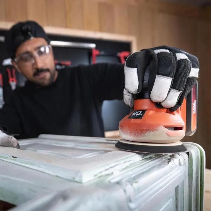 Dual Power Lijadora Excéntrica Inalámbrica 20V Ø125mm + 1x Abrasivo G80 POWDP50400 4