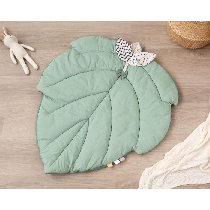KioKids Mantita de Actividades de Algodón Acolchada y Sensorial en Forma de Hoja para Bebés +2 Meses con Mordedor y Etiquetas Crujientes Verde Salvia 0 KioKids Mantita de Actividades de Algodón Acolchada y Sensorial en Forma de Hoja para Bebés +2 Meses con Mordedor y Etiquetas Crujientes Verde Salvia 0