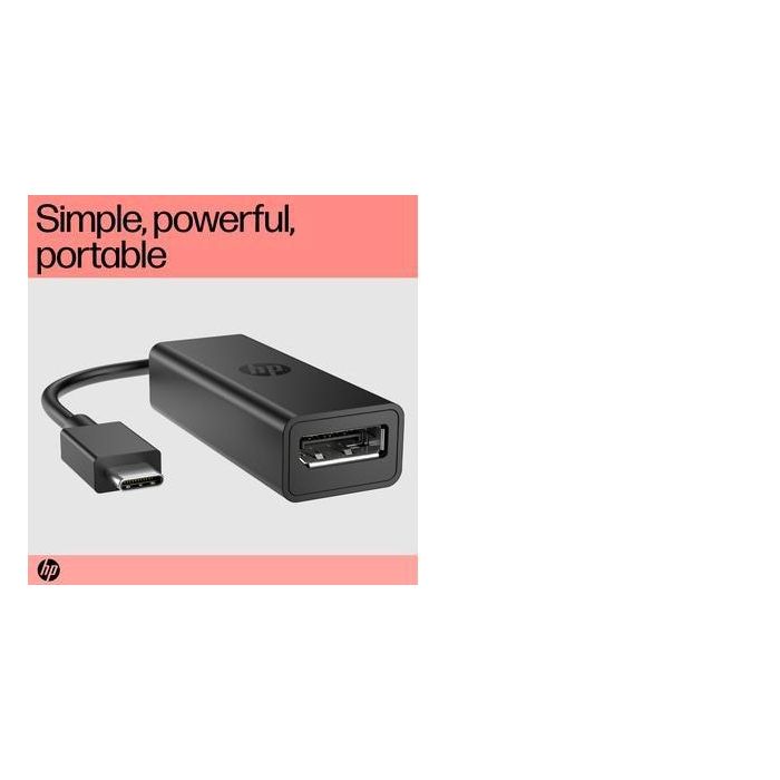 HP G2 USB-C a DisplayPort Adapter para Conexión de Pantallas 8K UHD, Adaptador Plug & Play Portátil para Flujo de Trabajo Sin Restricciones 10