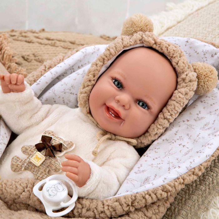 Muñecas Arias Elegance Babyto Muñeca de Peso, marrón con Manta, Cuerpo Blando 35 cm. Ideal para 3+ años 2