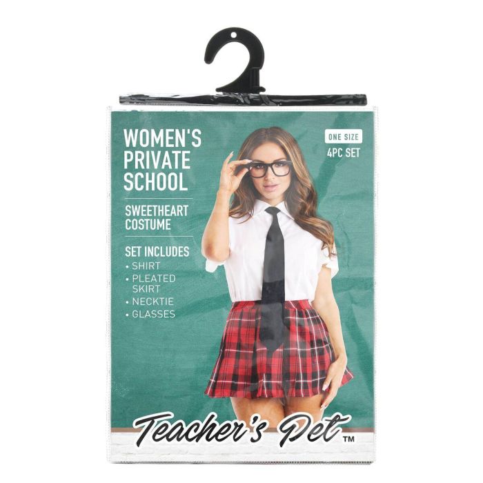 Disfraz Erótico Teacher’s Pet School Girl Rojo Talla única 1 Disfraz Erótico Teacher’s Pet School Girl Rojo Talla única 1