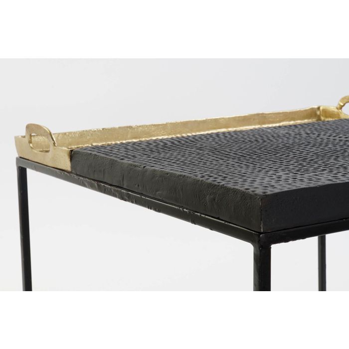 DKD Home Decor Mesa Centro Dorado Negro Acero Aluminio 61 x 61 x 49 cm 2