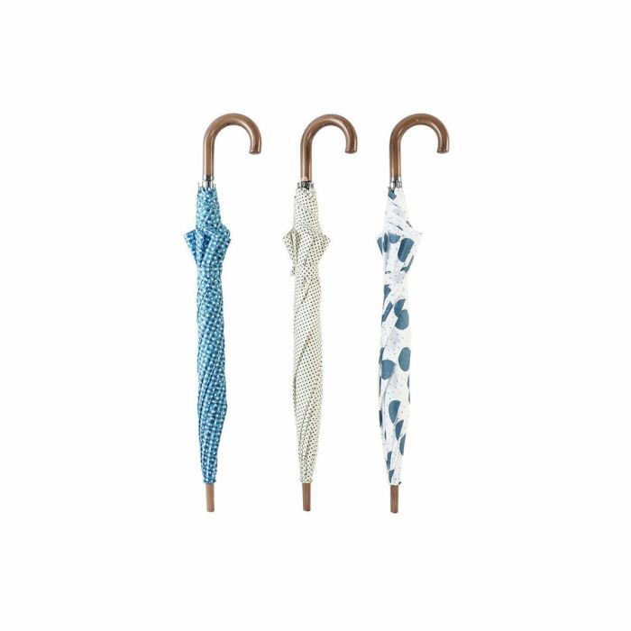 Paraguas DKD Home Decor Azul Blanco 3 Piezas 2 Paraguas DKD Home Decor Azul Blanco 3 Piezas 2