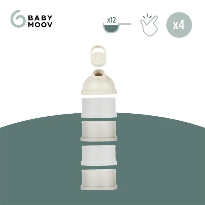 Babymoov Cajas Medidoras de Leche en Polvo con Pico Vertedor Ergonómico BAB3661276188136 Beige 2