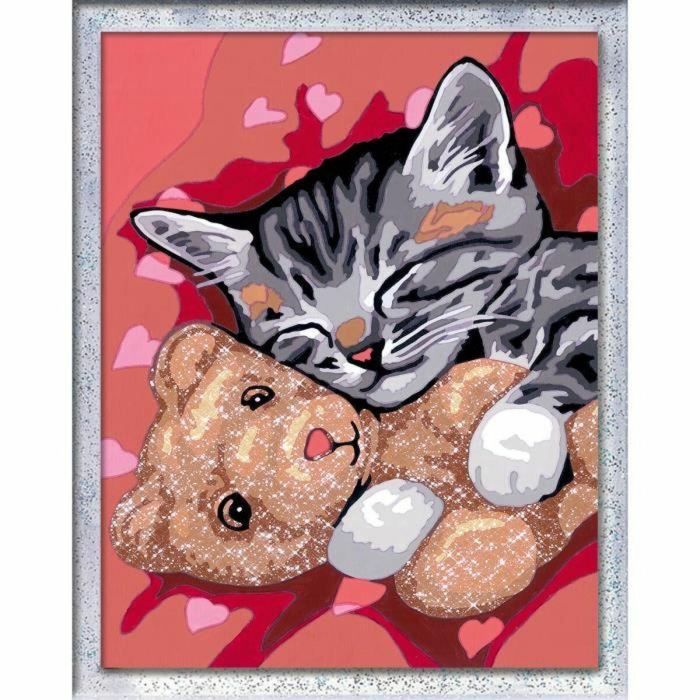 Ravensburger 25838 Kit de Pintura por Números CreArt Kids Gatito y Osito de Peluche 18 x 24 cm