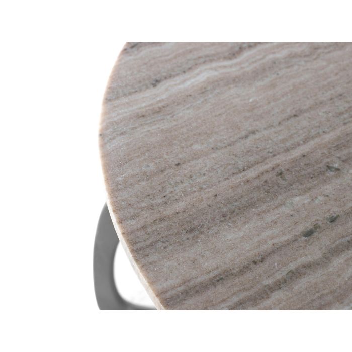 Giner Y Colomer Mesa de Centro Metal y Mármol Blanco 71x71x42 cm 2 Giner Y Colomer Mesa de Centro Metal y Mármol Blanco 71x71x42 cm 2