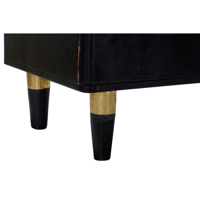 DKD Home Decor Buffet Moderno Negro Natural Mango Ratan 40 x 65 x 150 cm 3