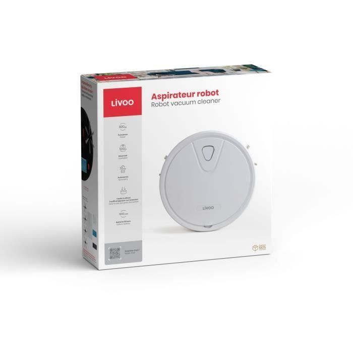 Robot aspirador - LIVOO DOH135 - 800 Pa - 70 min - 67 dB - 500 mL - Blanco 5 Robot aspirador - LIVOO DOH135 - 800 Pa - 70 min - 67 dB - 500 mL - Blanco 5