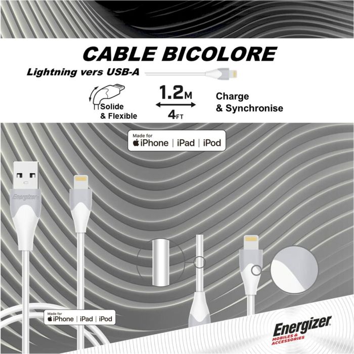 Cable Lightning Energizer C610LGWH 7 Cable Lightning Energizer C610LGWH 7
