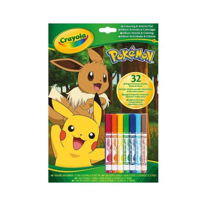 Libro de actividades pokemon con 7 rotuladores 1