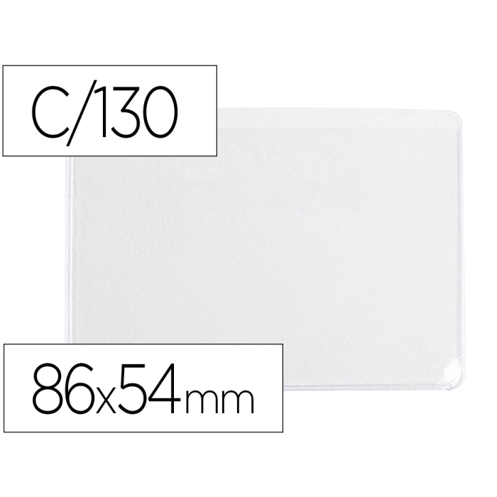 Q-connect Funda Portadocumentos DNI 86x54 mm, 130 Micras, PVC Transparente con Uñero 0 Q-connect Funda Portadocumentos DNI 86x54 mm, 130 Micras, PVC Transparente con Uñero 0