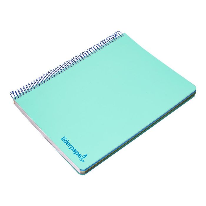 Cuaderno Espiral Liderpapel A5 Micro Wonder Tapa Plastico 120H 90 gr Cuadro 5 mm 5 Bandas 6 Taladros Color Verde 5