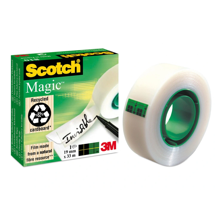 Scotch Cinta Adhesiva Magic Invisible 33 mt x 19 mm Pack 6 Unidades 3