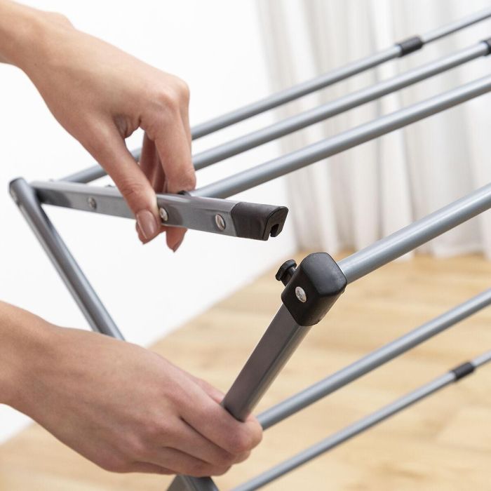 Tendedero Metálico Plegable y Extensible con 3 Alturas Cloxy InnovaGoods 11 barras 7 Tendedero Metálico Plegable y Extensible con 3 Alturas Cloxy InnovaGoods 11 barras 7