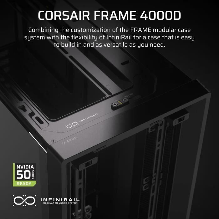 Corsair COR0840440485551 Caja para PC Semitorre Serie FRAME 4000D Negra 1 Corsair COR0840440485551 Caja para PC Semitorre Serie FRAME 4000D Negra 1