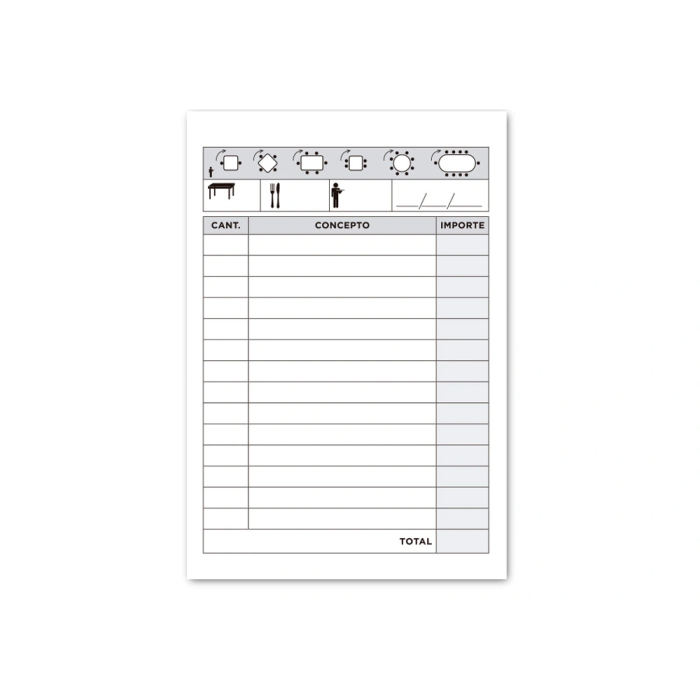 Liderpapel T280 Talonario Camarero Original y Copia 8º (105 x 155 mm) 2