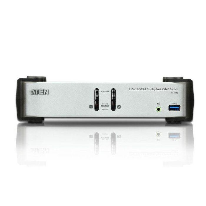 Aten CS1912-AT-G Interruptor KVM USB DisplayPort 3840x2160 Negro, Gris 2