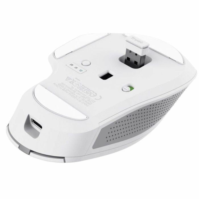 Trust 24935 Ratón Ozaa+ Inalámbrico Bluetooth Multidispositivo Recargable 3200 DPI Silencioso Doble Rueda Blanco 1