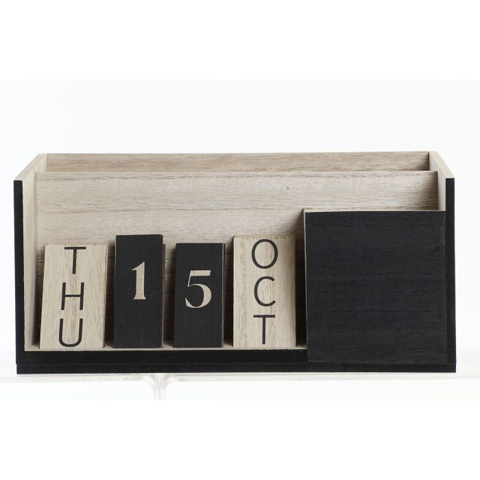 DKD Home Decor Organizador de Oficina Loft con Calendario Madera MDF Negro y Natural 15x15x30 cm Pack de 2 Unidades 1 DKD Home Decor Organizador de Oficina Loft con Calendario Madera MDF Negro y Natural 15x15x30 cm Pack de 2 Unidades 1