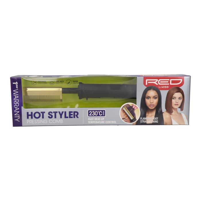 Red Kiss Hot Styler Pressing Comb Peine Alisador